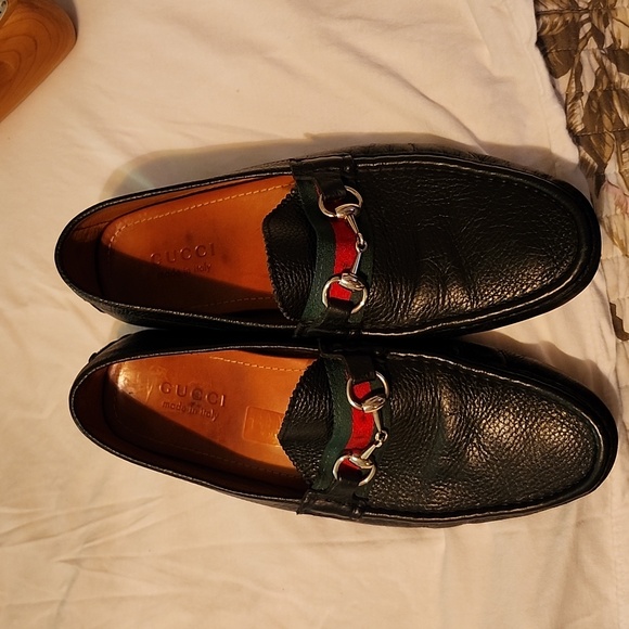 GUCCI BLACK LEATHER HORSEBIT SLIP ON LOAFERS - Picture 7 of 12